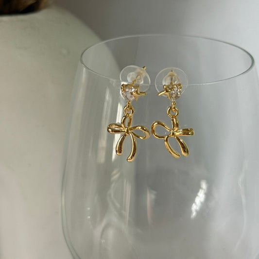 Zirconia Bow Earrings